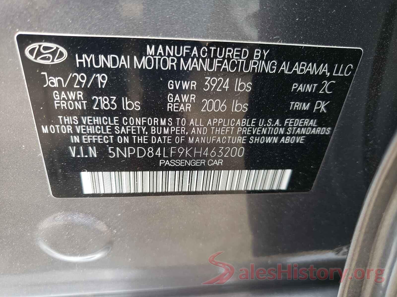 5NPD84LF9KH463200 2019 HYUNDAI ELANTRA