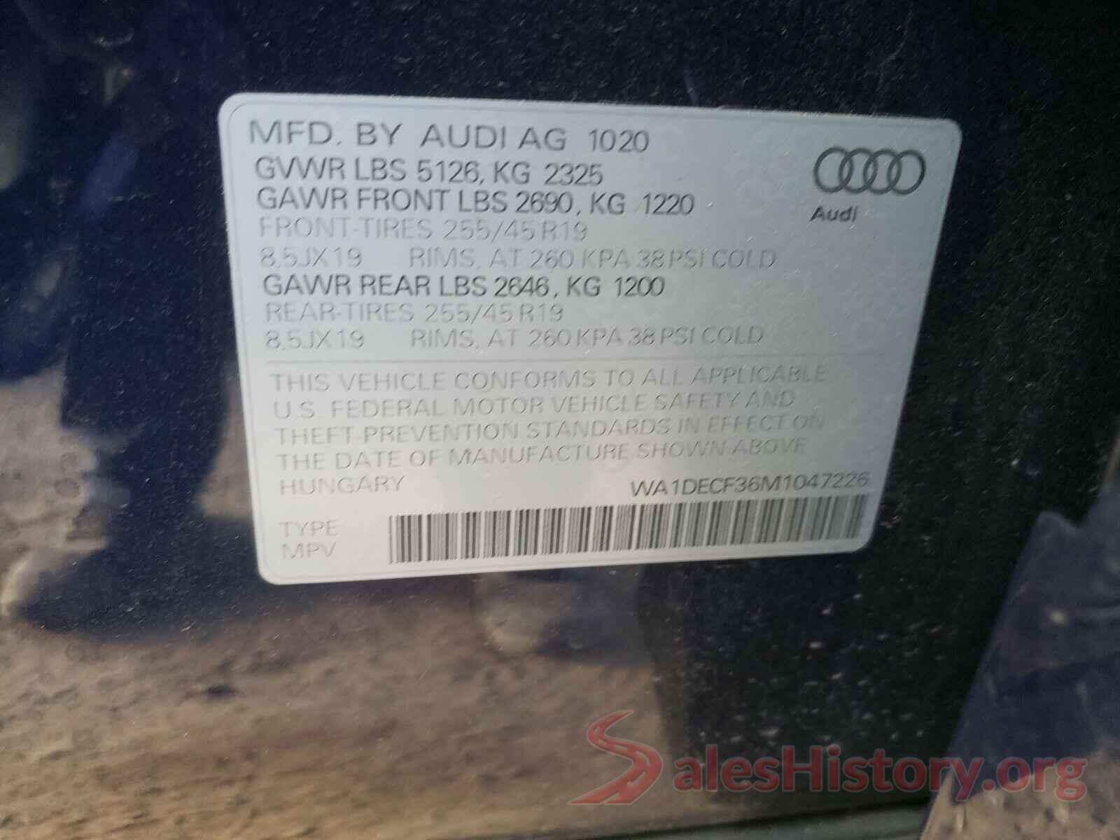 WA1DECF36M1047226 2021 AUDI Q3