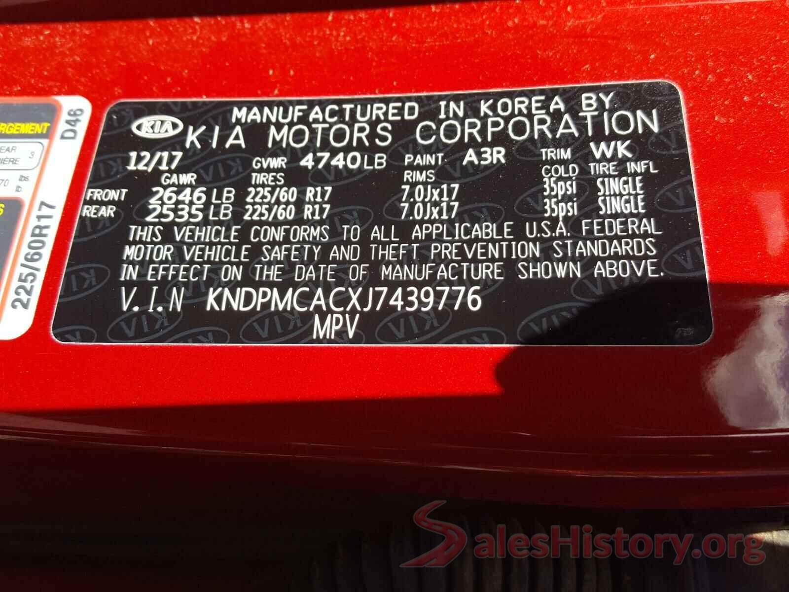 KNDPMCACXJ7439776 2018 KIA SPORTAGE