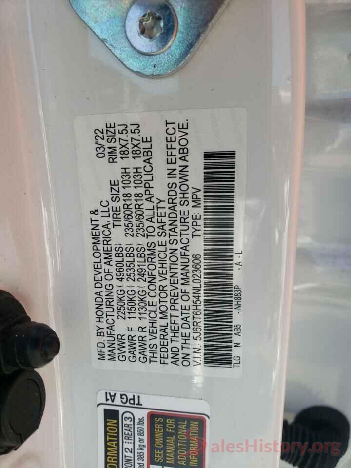 5J6RT6H54NL023606 2022 HONDA CRV