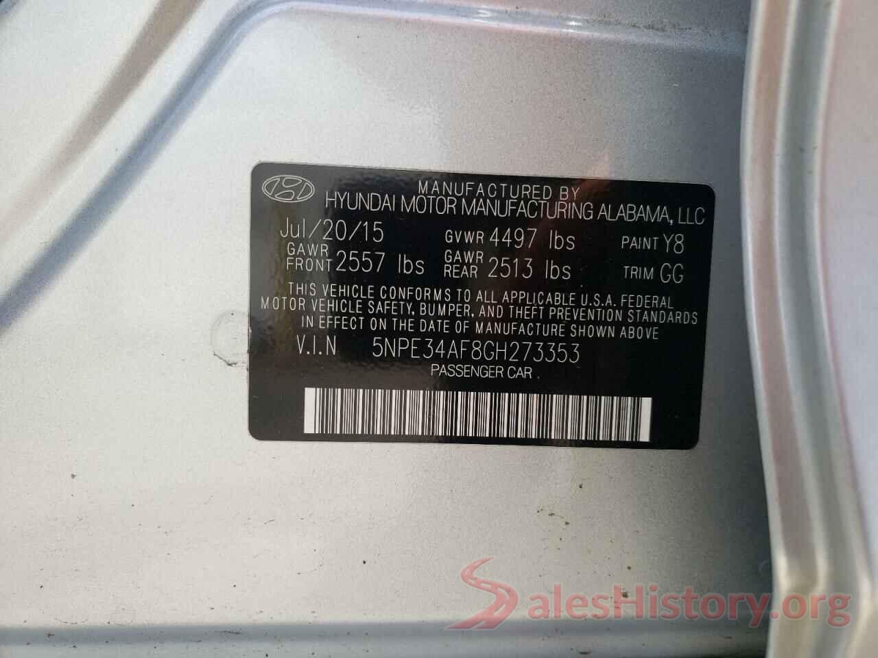 5NPE34AF8GH273353 2016 HYUNDAI SONATA