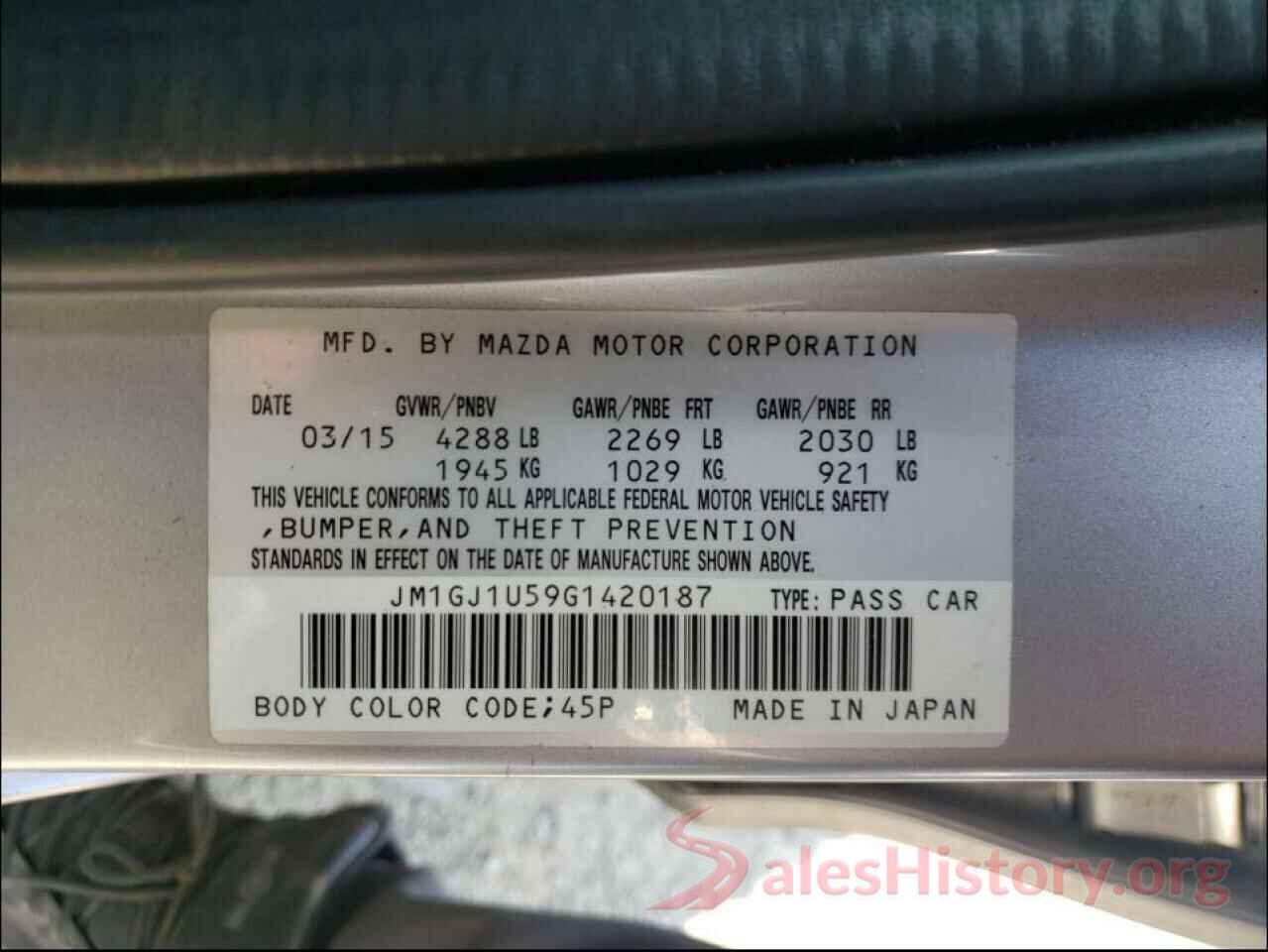 JM1GJ1U59G1420187 2016 MAZDA 6