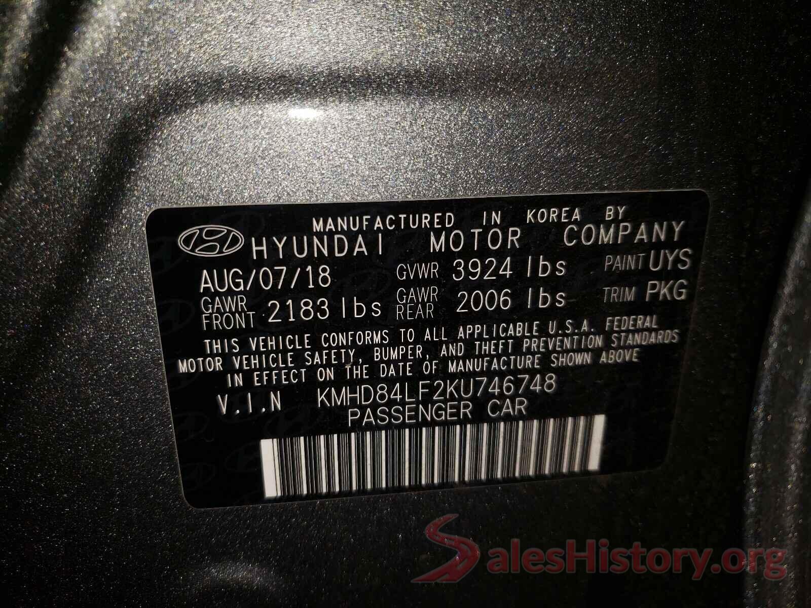 KMHD84LF2KU746748 2019 HYUNDAI ELANTRA