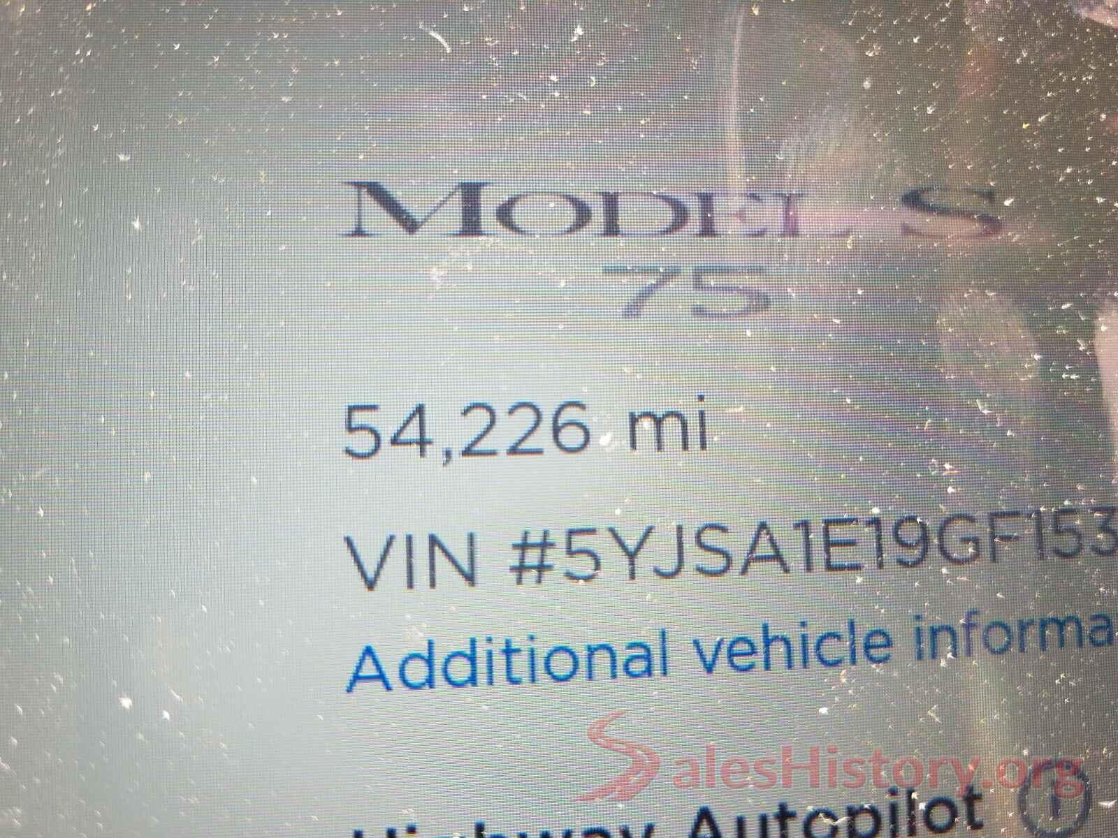 5YJSA1E19GF153551 2016 TESLA MODEL S