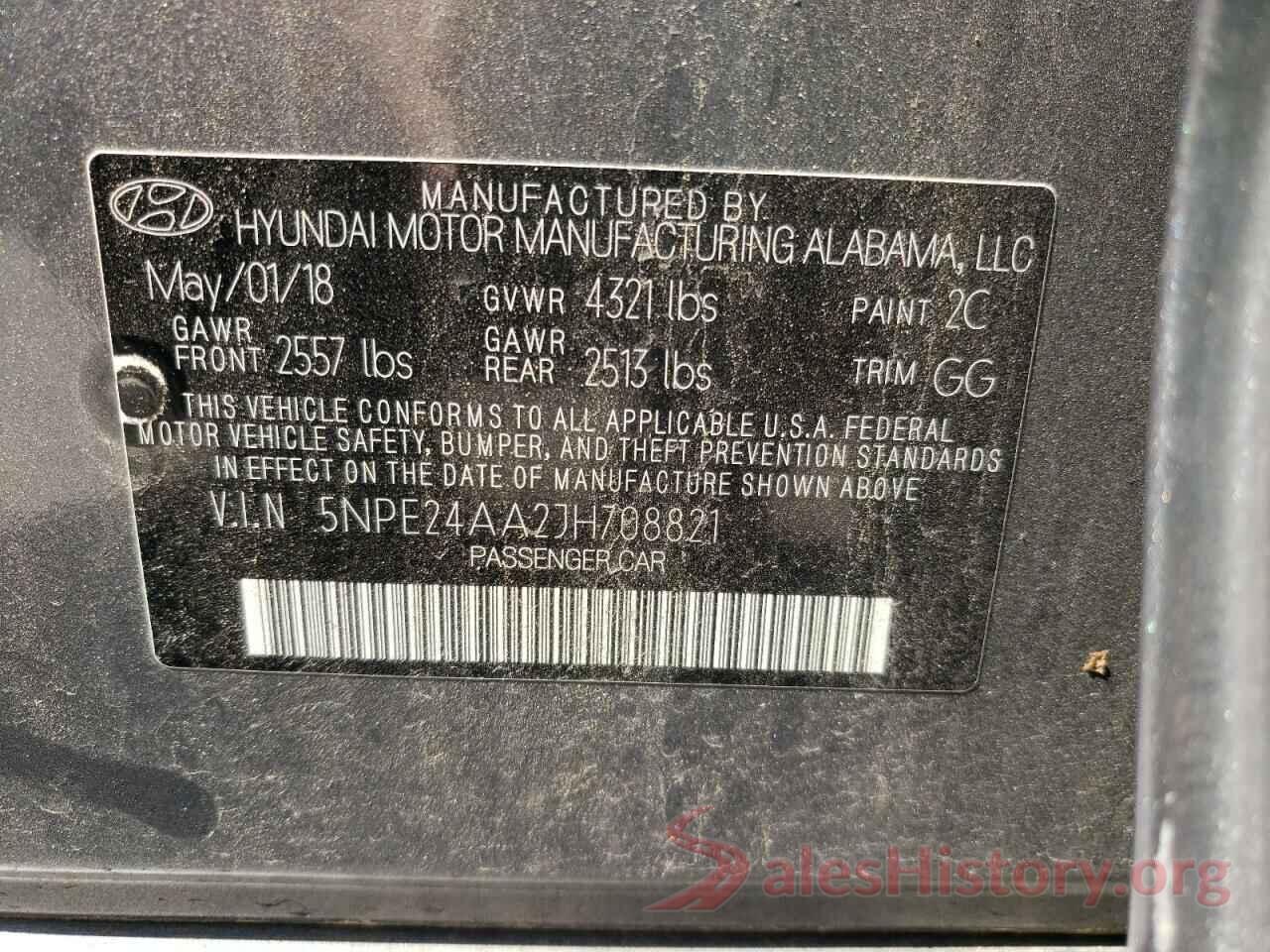 5NPE24AA2JH708821 2018 HYUNDAI SONATA