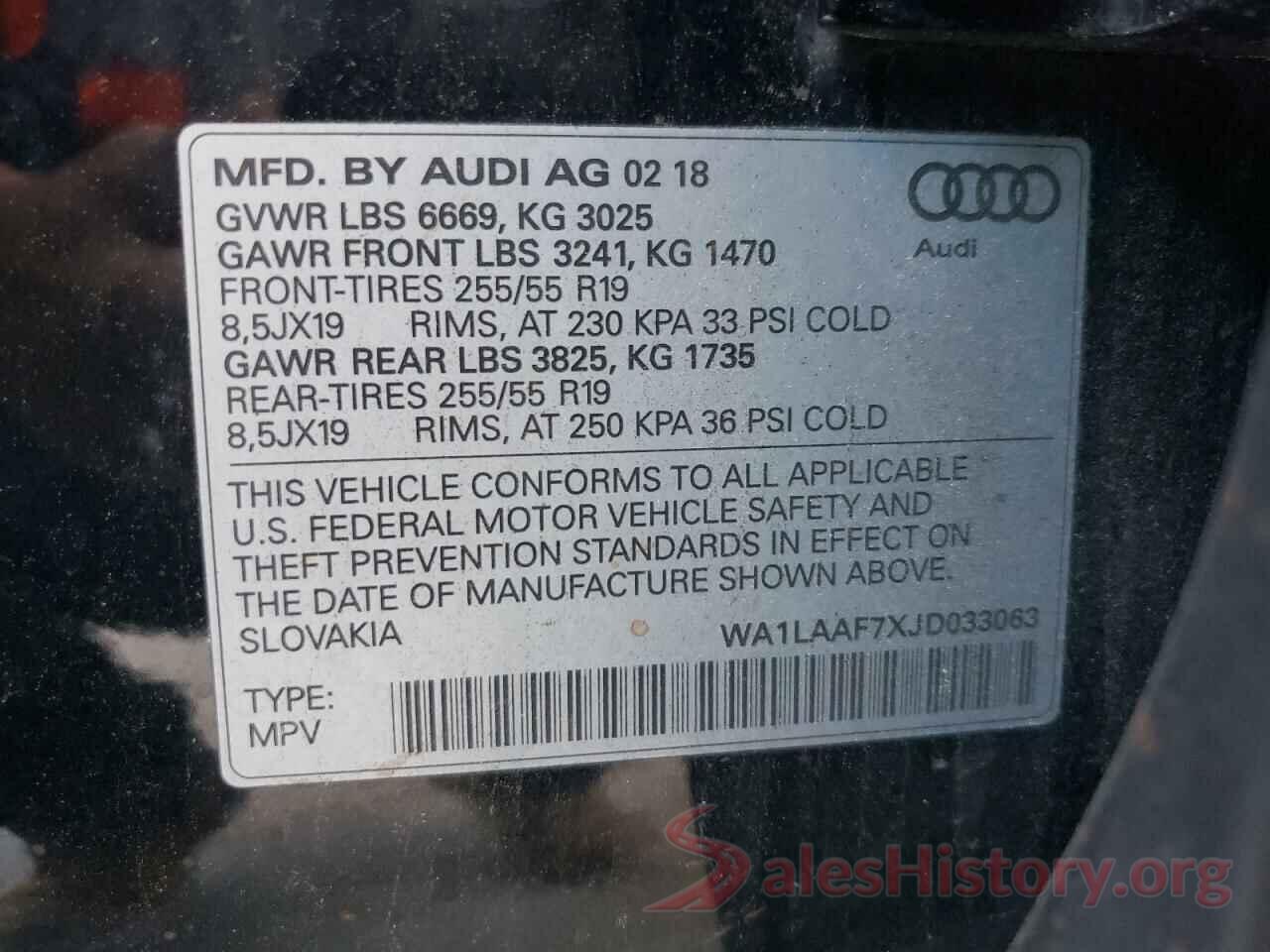 WA1LAAF7XJD033063 2018 AUDI Q7