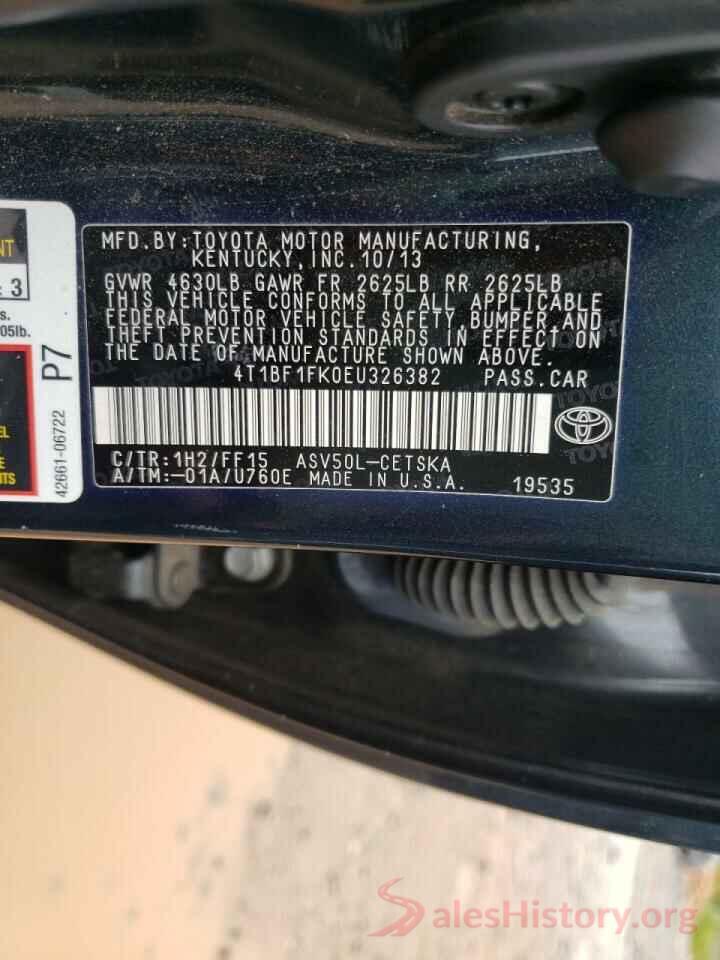 4T1BF1FK0EU326382 2014 TOYOTA CAMRY