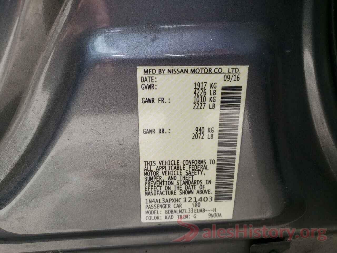 1N4AL3APXHC121403 2017 NISSAN ALTIMA