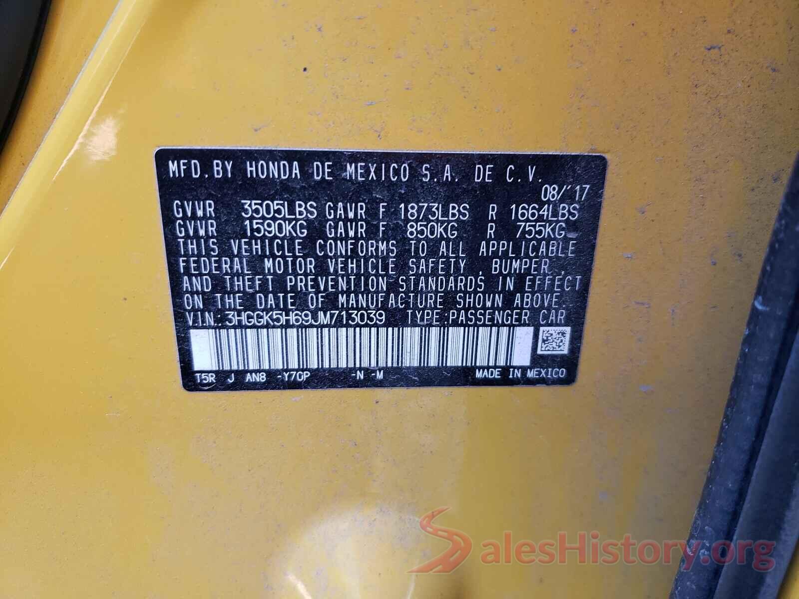 3HGGK5H69JM713039 2018 HONDA FIT