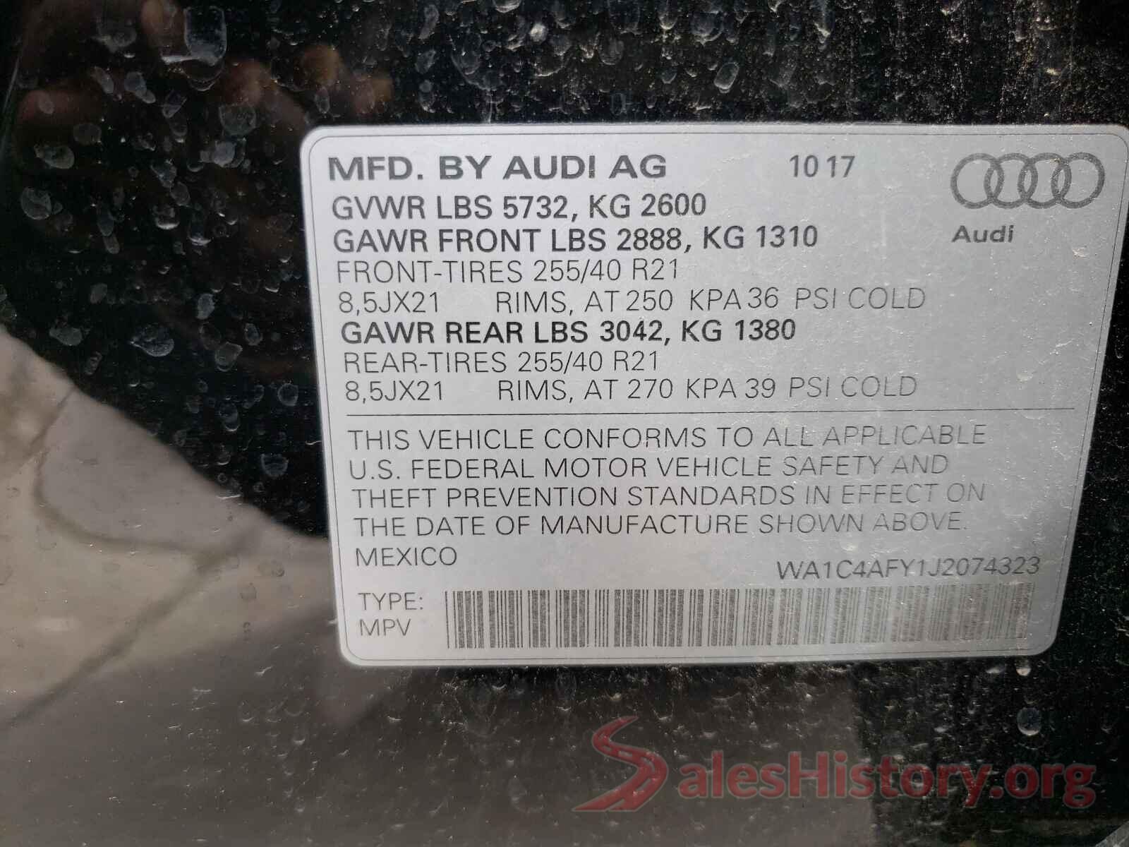 WA1C4AFY1J2074323 2018 AUDI SQ5