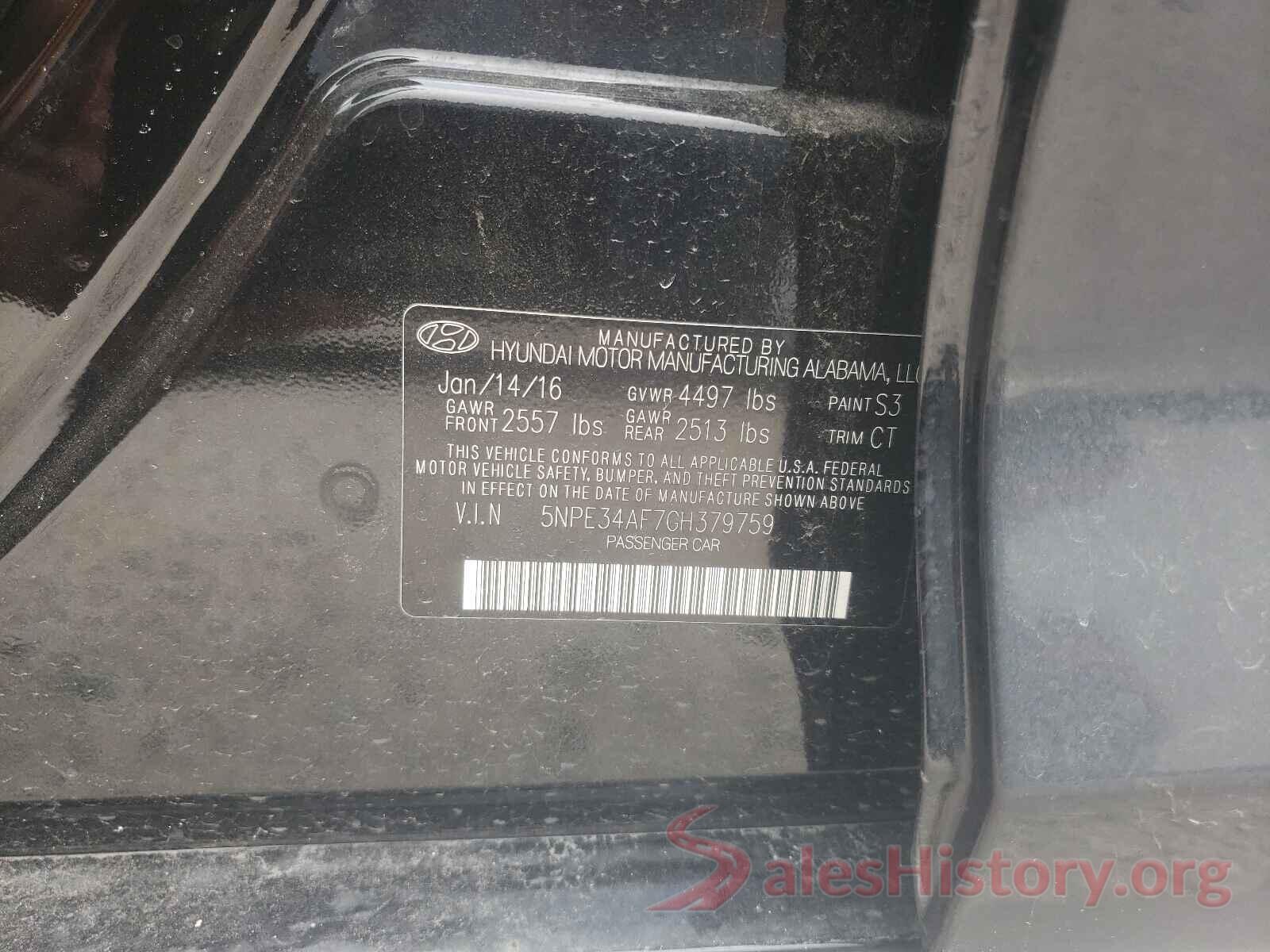 5NPE34AF7GH379759 2016 HYUNDAI SONATA