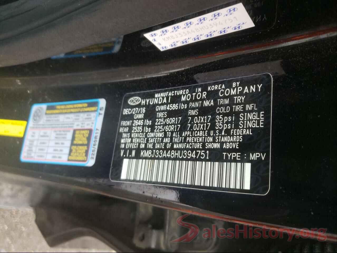 KM8J33A48HU394751 2017 HYUNDAI TUCSON