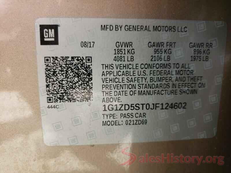 1G1ZD5ST0JF124602 2018 CHEVROLET MALIBU