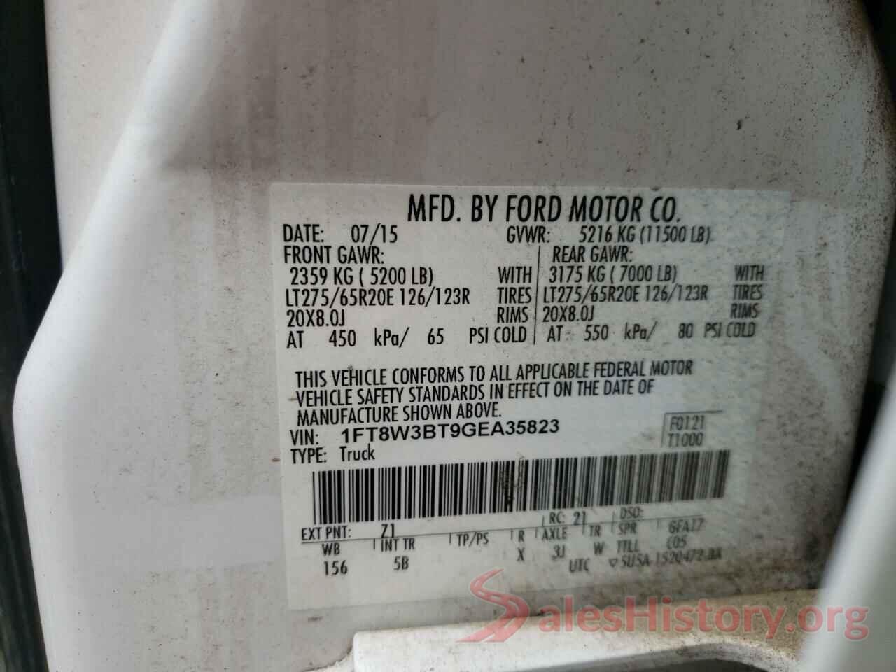 1FT8W3BT9GEA35823 2016 FORD F350