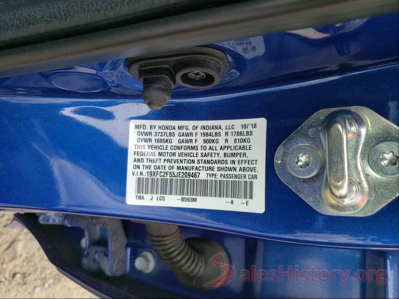 19XFC2F55JE209467 2018 HONDA CIVIC