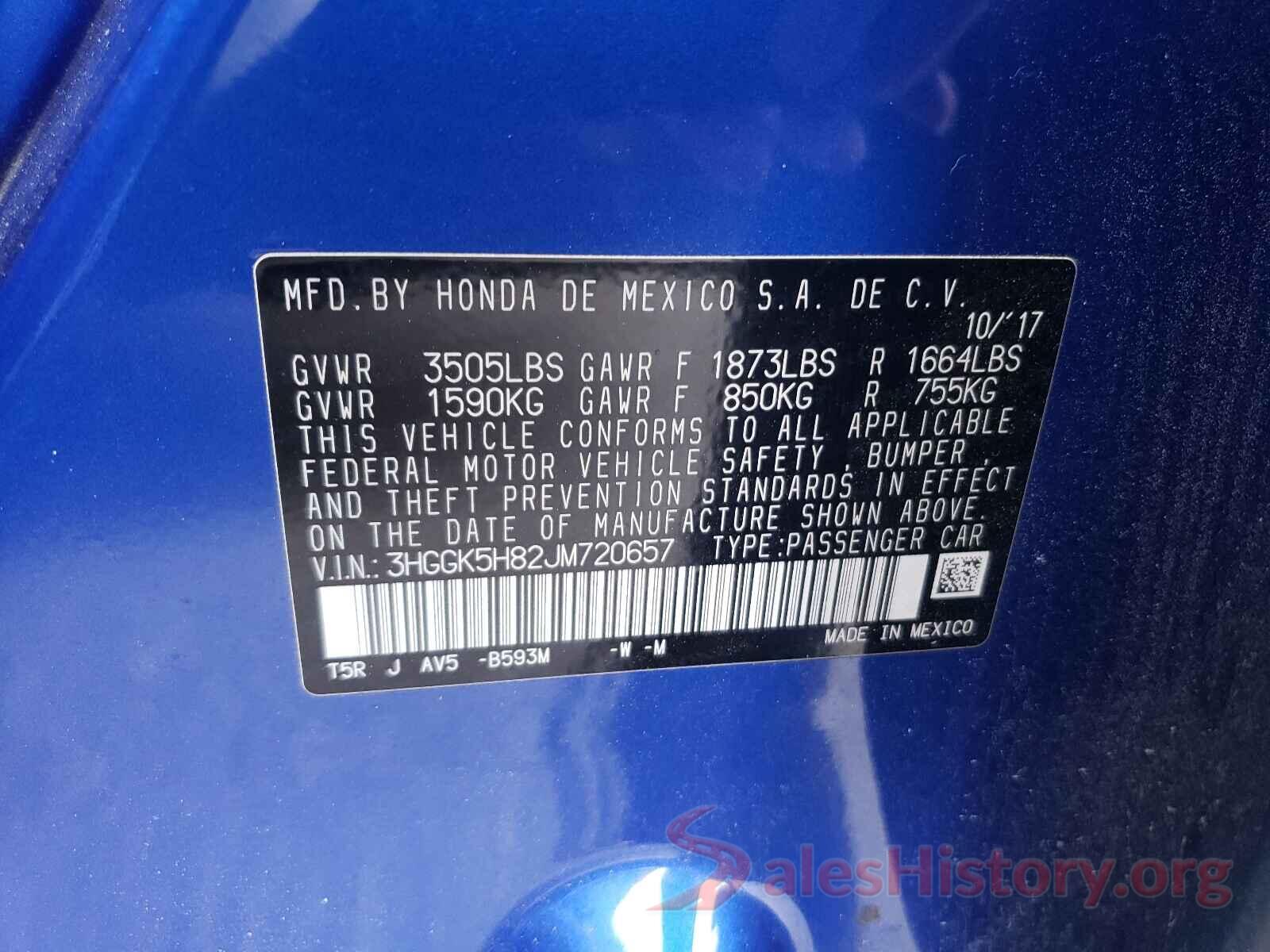 3HGGK5H82JM720657 2018 HONDA FIT