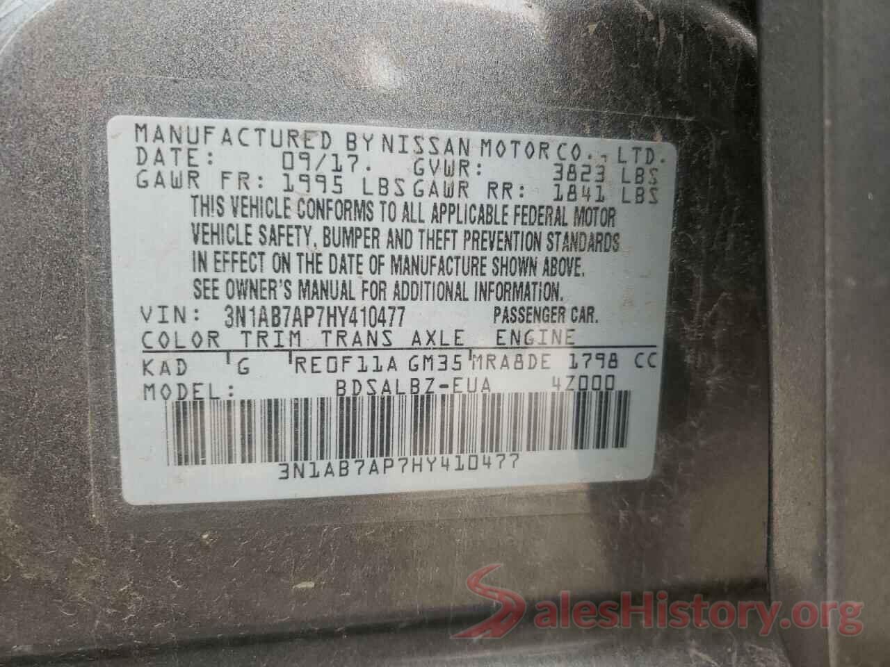 3N1AB7AP7HY410477 2017 NISSAN SENTRA