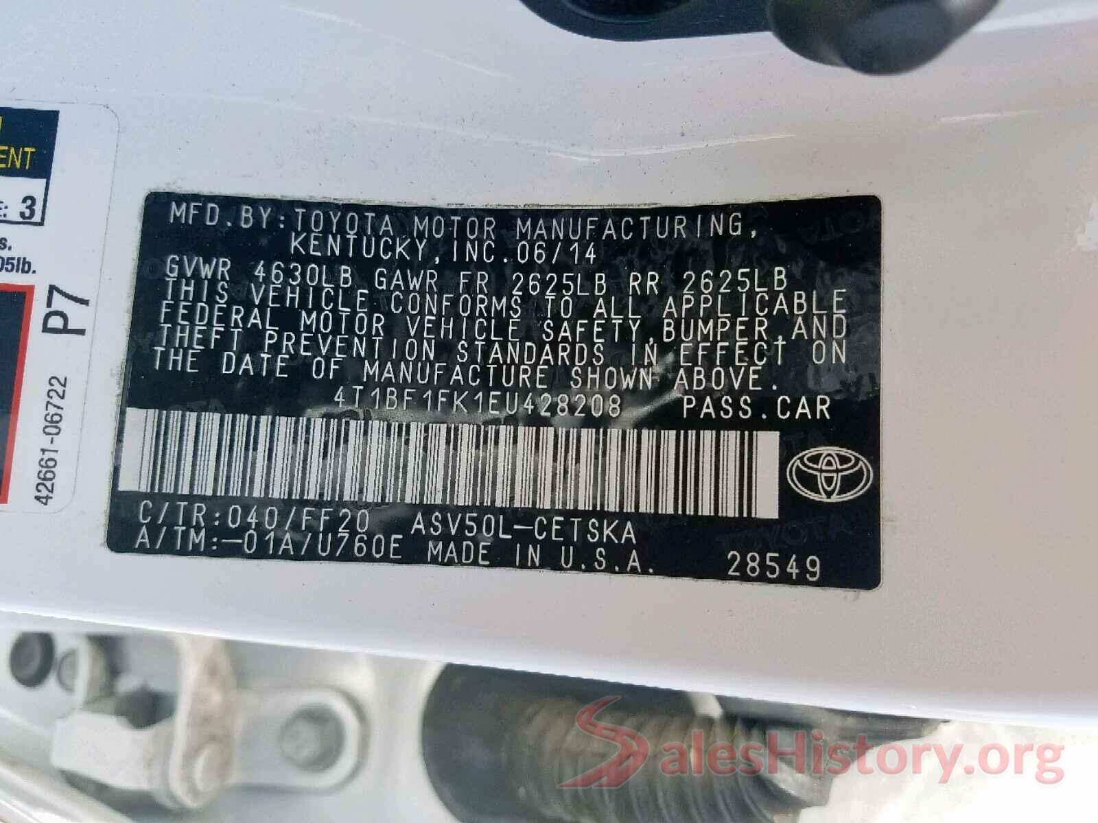 4T1BF1FK1EU428208 2014 TOYOTA CAMRY