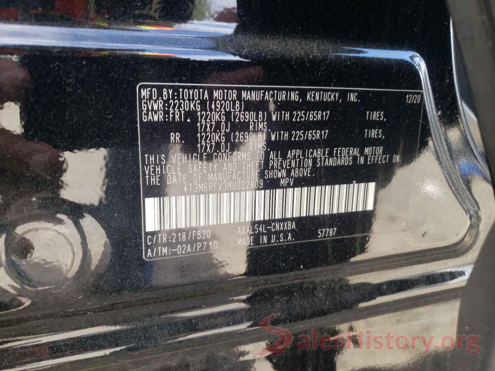 4T3M6RFV3MU022809 2021 TOYOTA RAV4