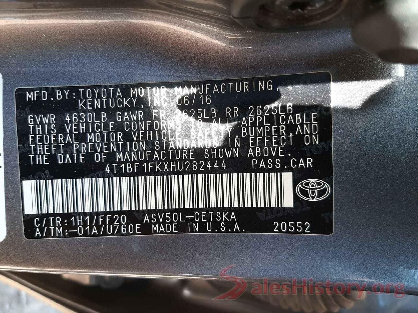 4T1BF1FKXHU282444 2017 TOYOTA CAMRY