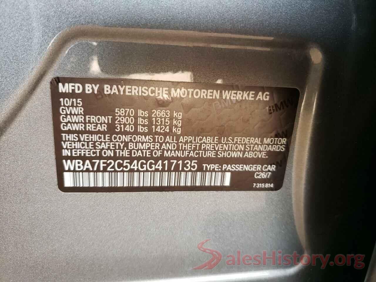 WBA7F2C54GG417135 2016 BMW 7 SERIES