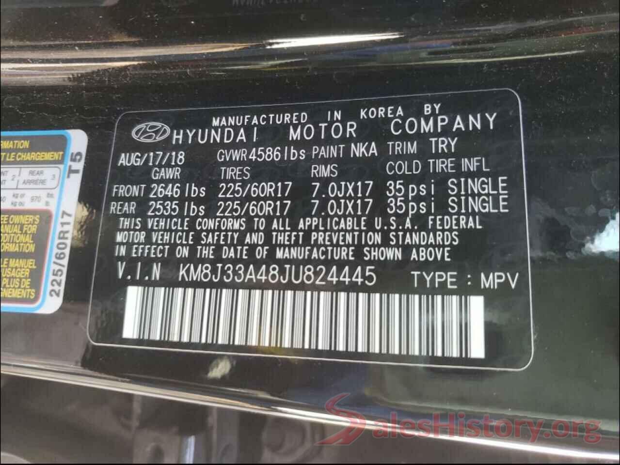 KM8J33A48JU824445 2018 HYUNDAI TUCSON