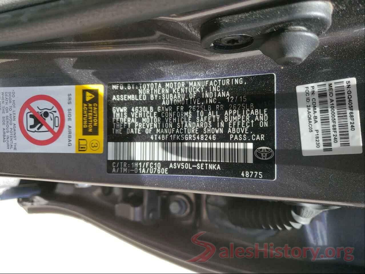 4T4BF1FK5GR548246 2016 TOYOTA CAMRY