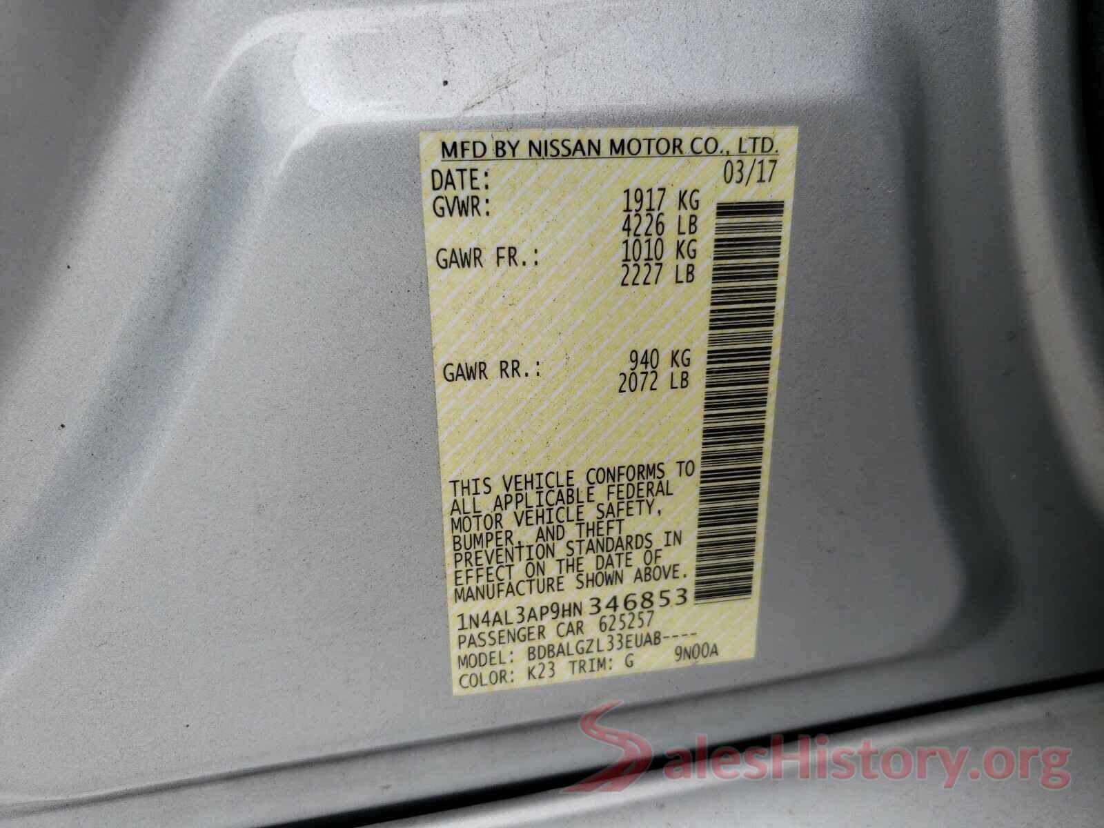 1N4AL3AP9HN346853 2017 NISSAN ALTIMA