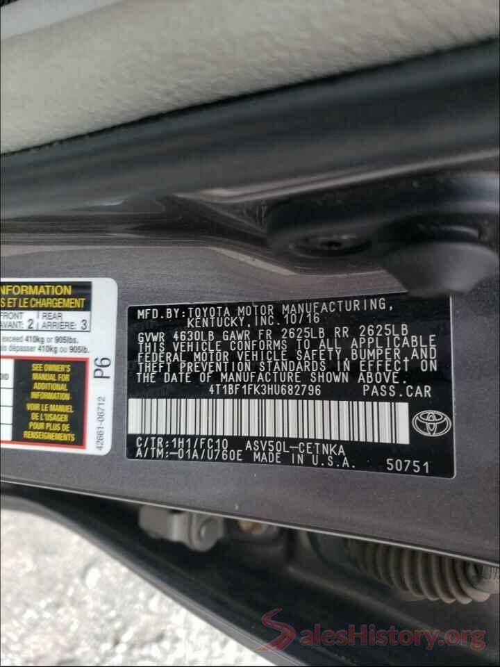 4T1BF1FK3HU682796 2017 TOYOTA CAMRY