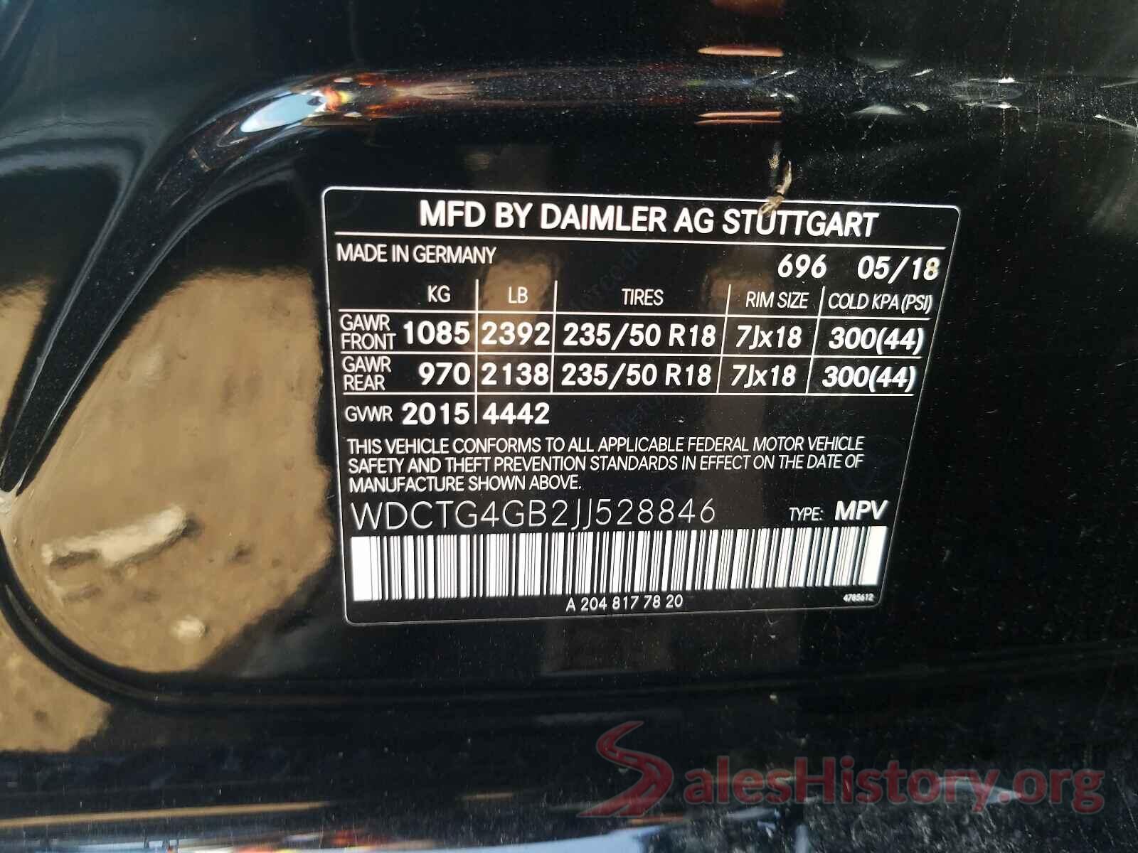 WDCTG4GB2JJ528846 2018 MERCEDES-BENZ G CLASS