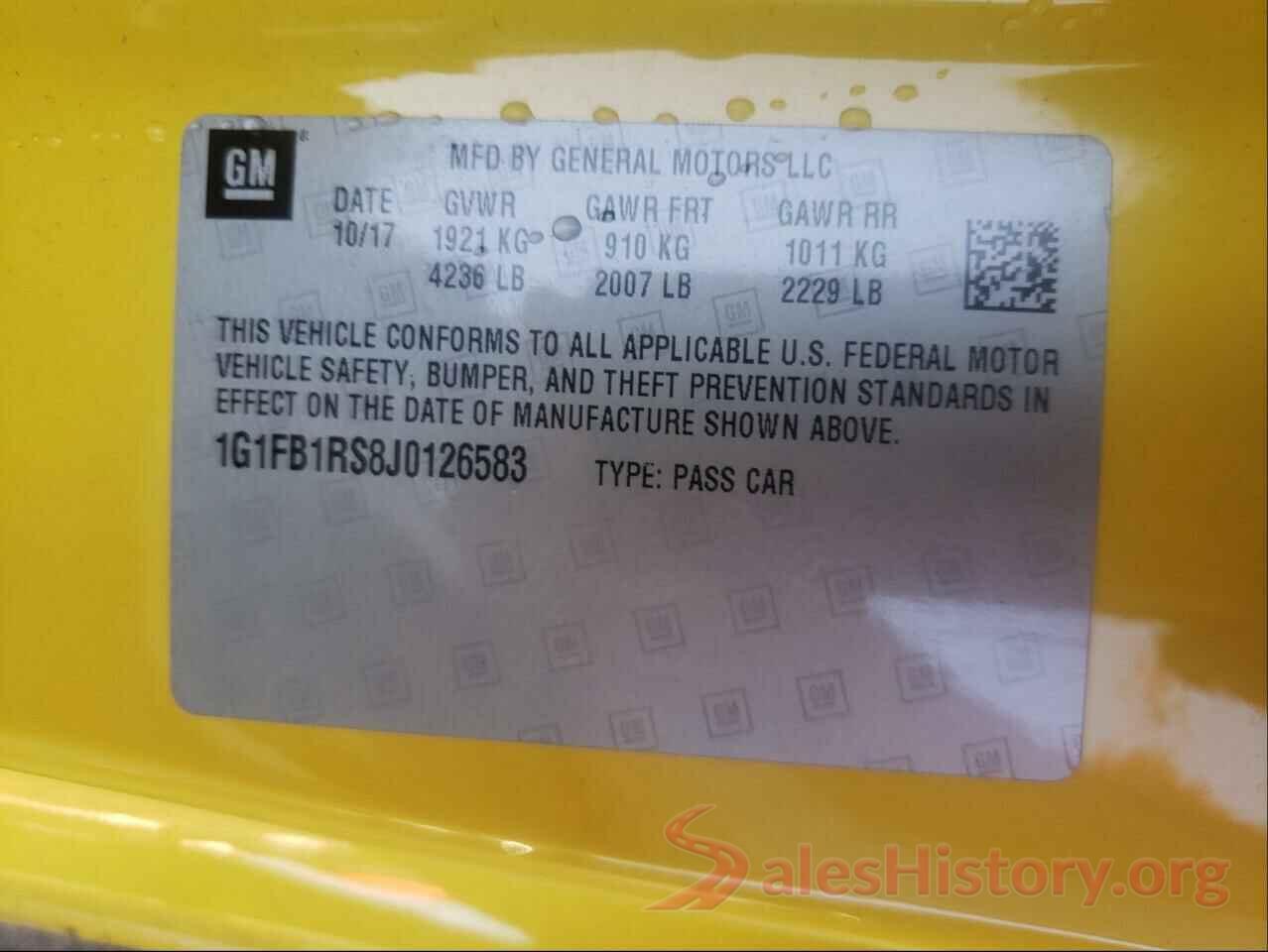 1G1FB1RS8J0126583 2018 CHEVROLET CAMARO