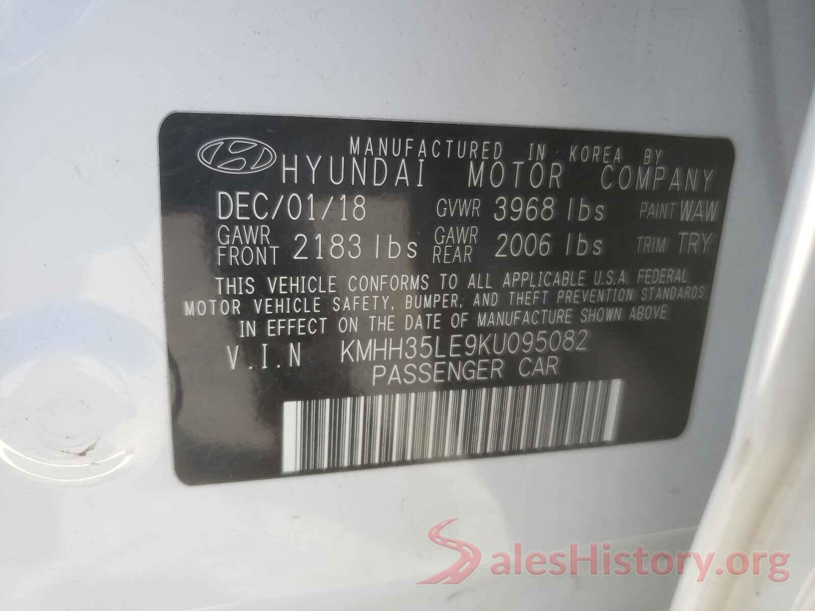 KMHH35LE9KU095082 2019 HYUNDAI ELANTRA