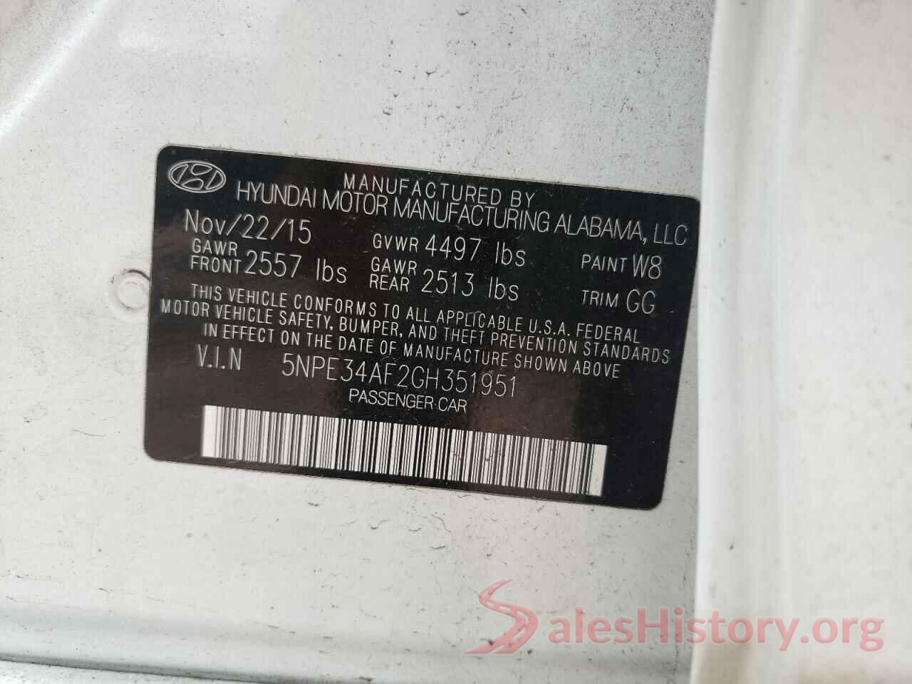 5NPE34AF2GH351951 2016 HYUNDAI SONATA