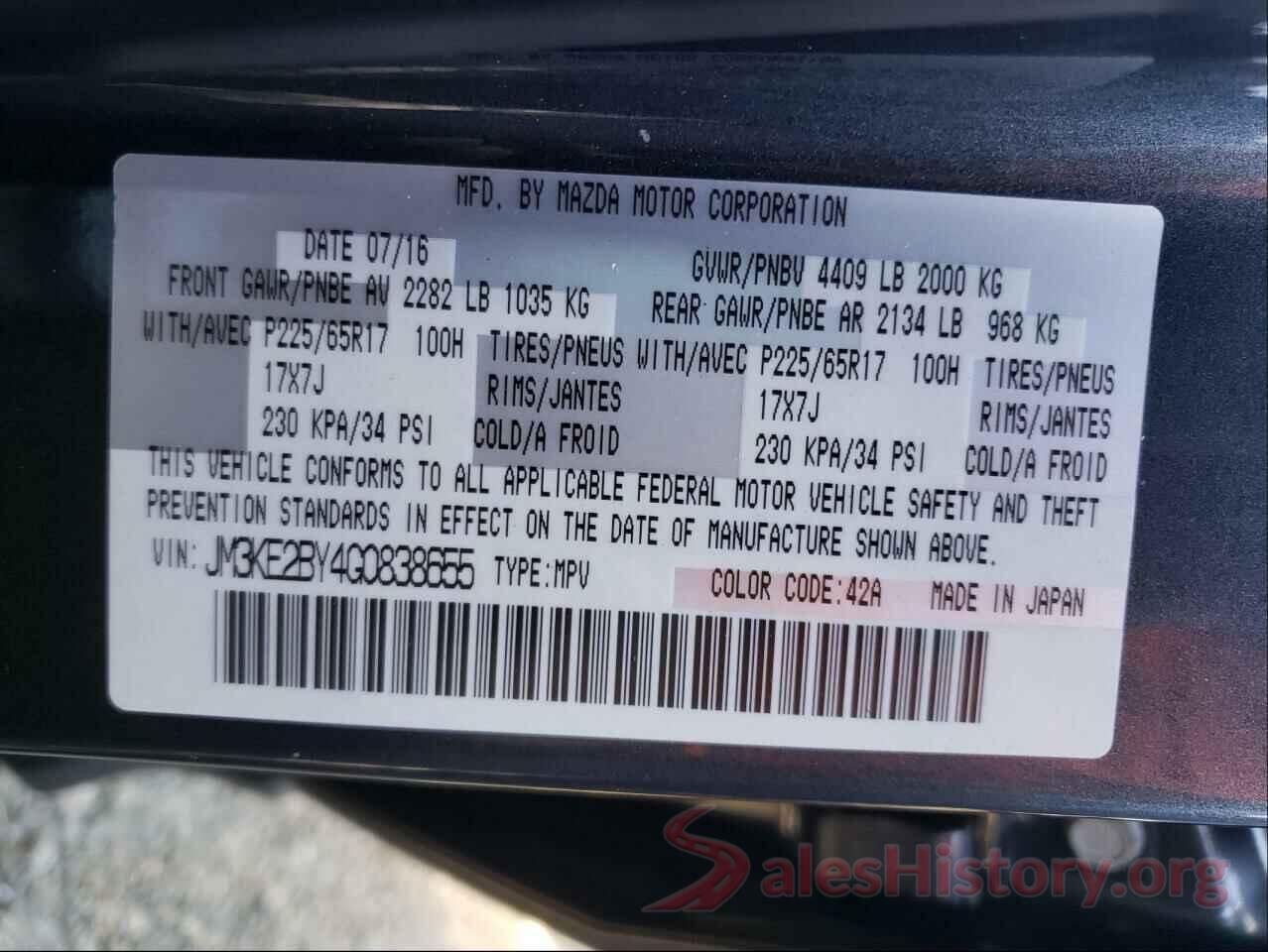 JM3KE2BY4G0838655 2016 MAZDA CX-5