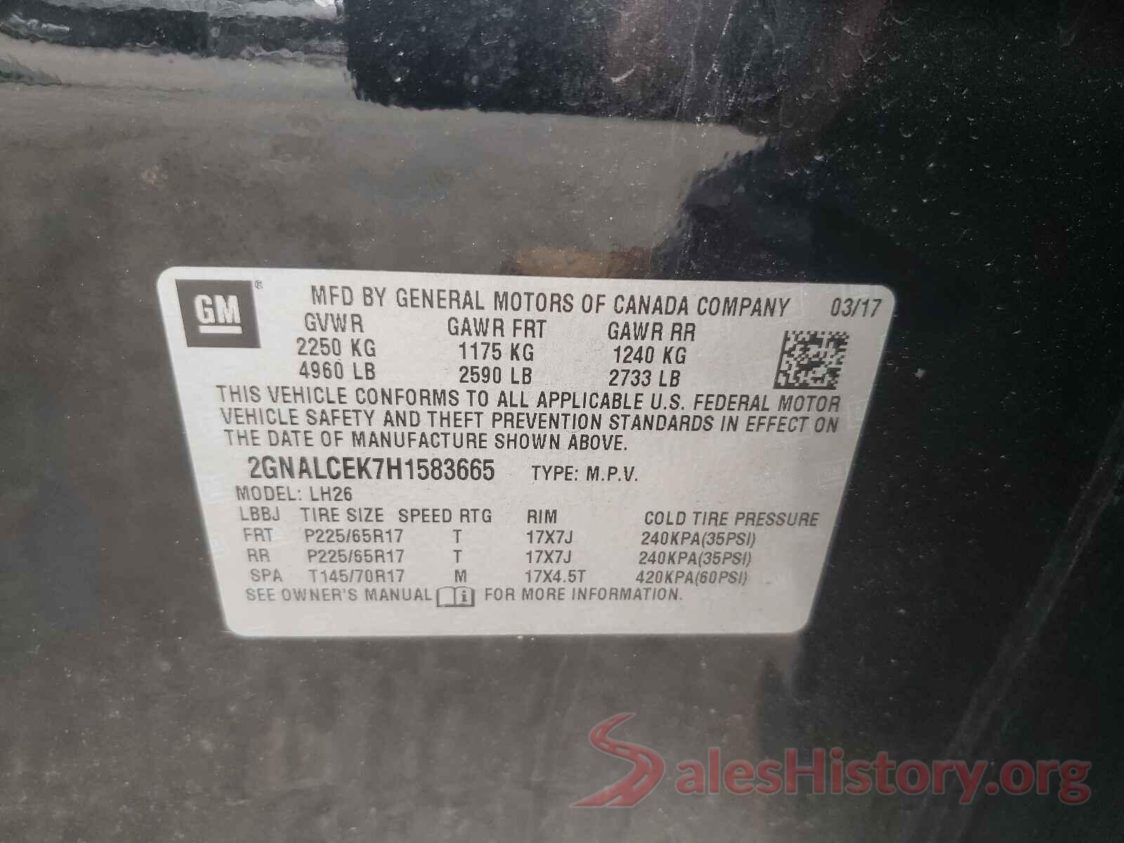 2GNALCEK7H1583665 2017 CHEVROLET EQUINOX