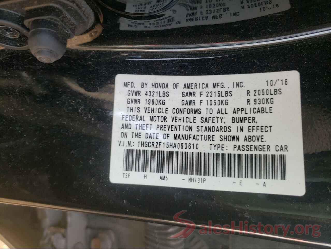 1HGCR2F15HA090610 2017 HONDA ACCORD