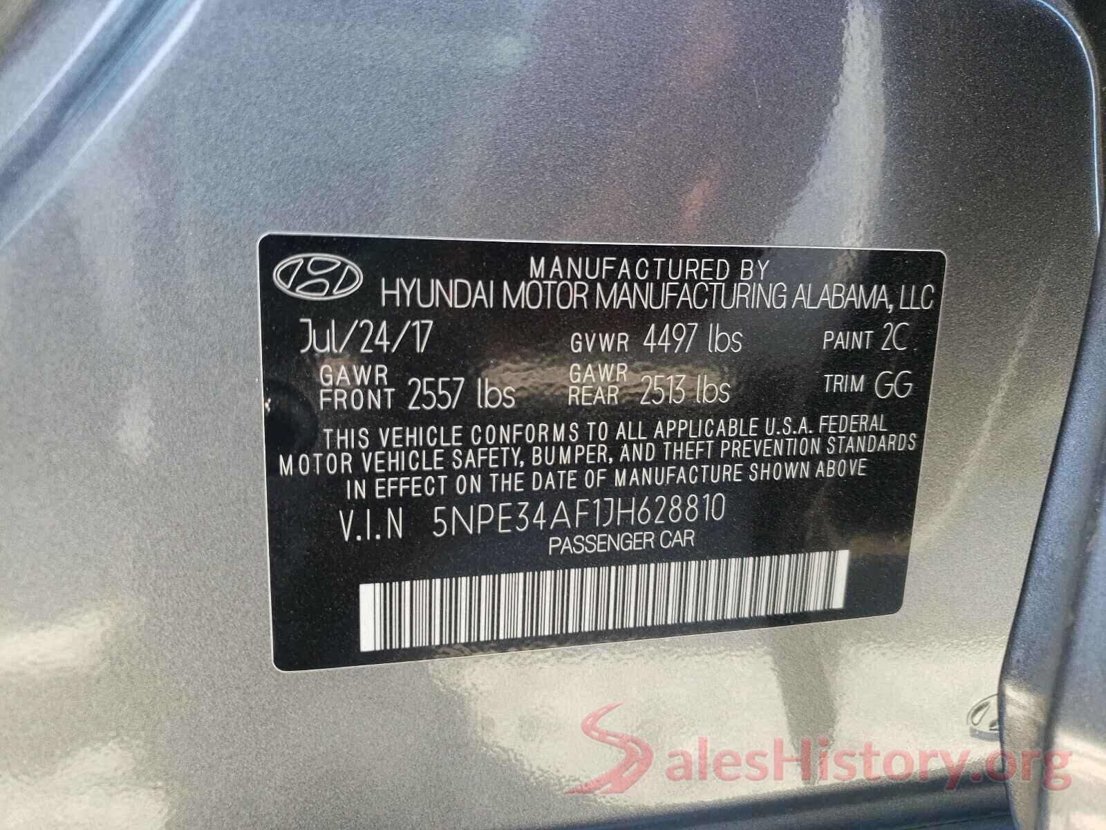 5NPE34AF1JH628810 2018 HYUNDAI SONATA