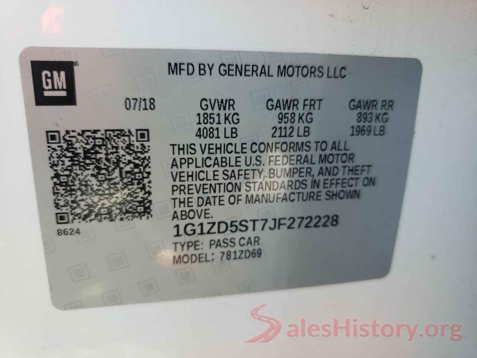 1G1ZD5ST7JF272228 2018 CHEVROLET MALIBU