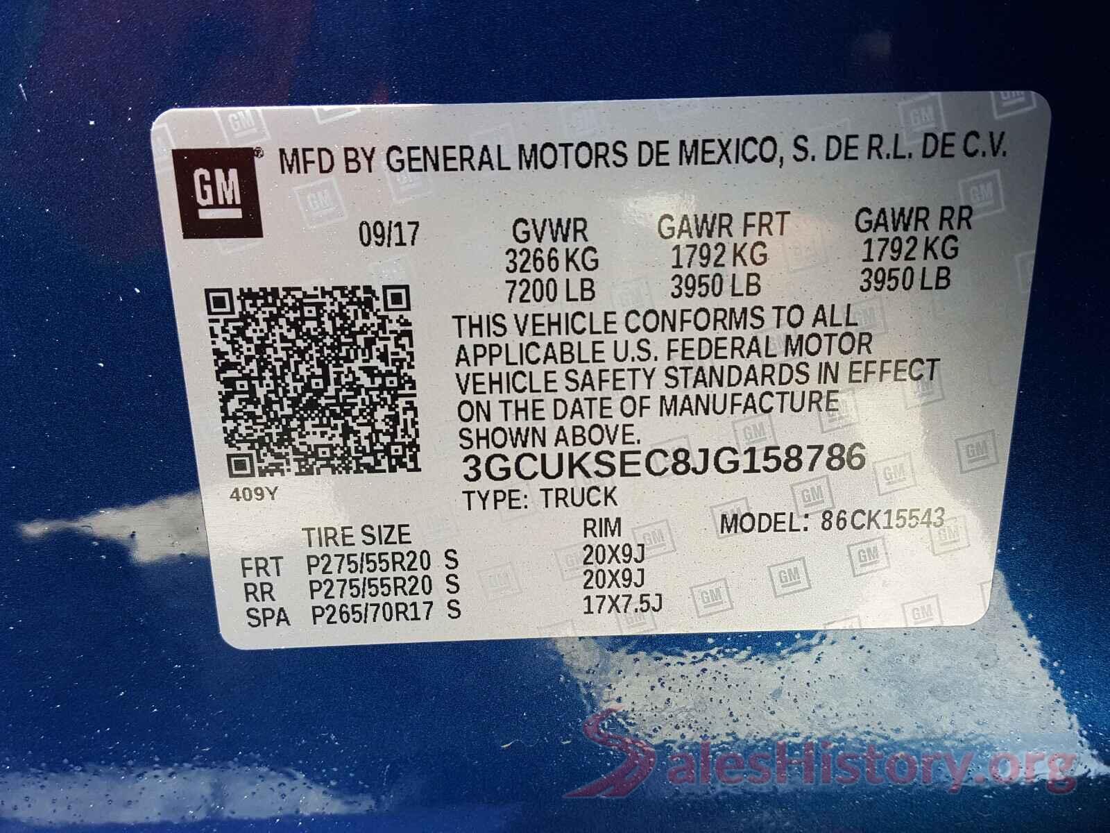 3GCUKSEC8JG158786 2018 CHEVROLET SILVERADO