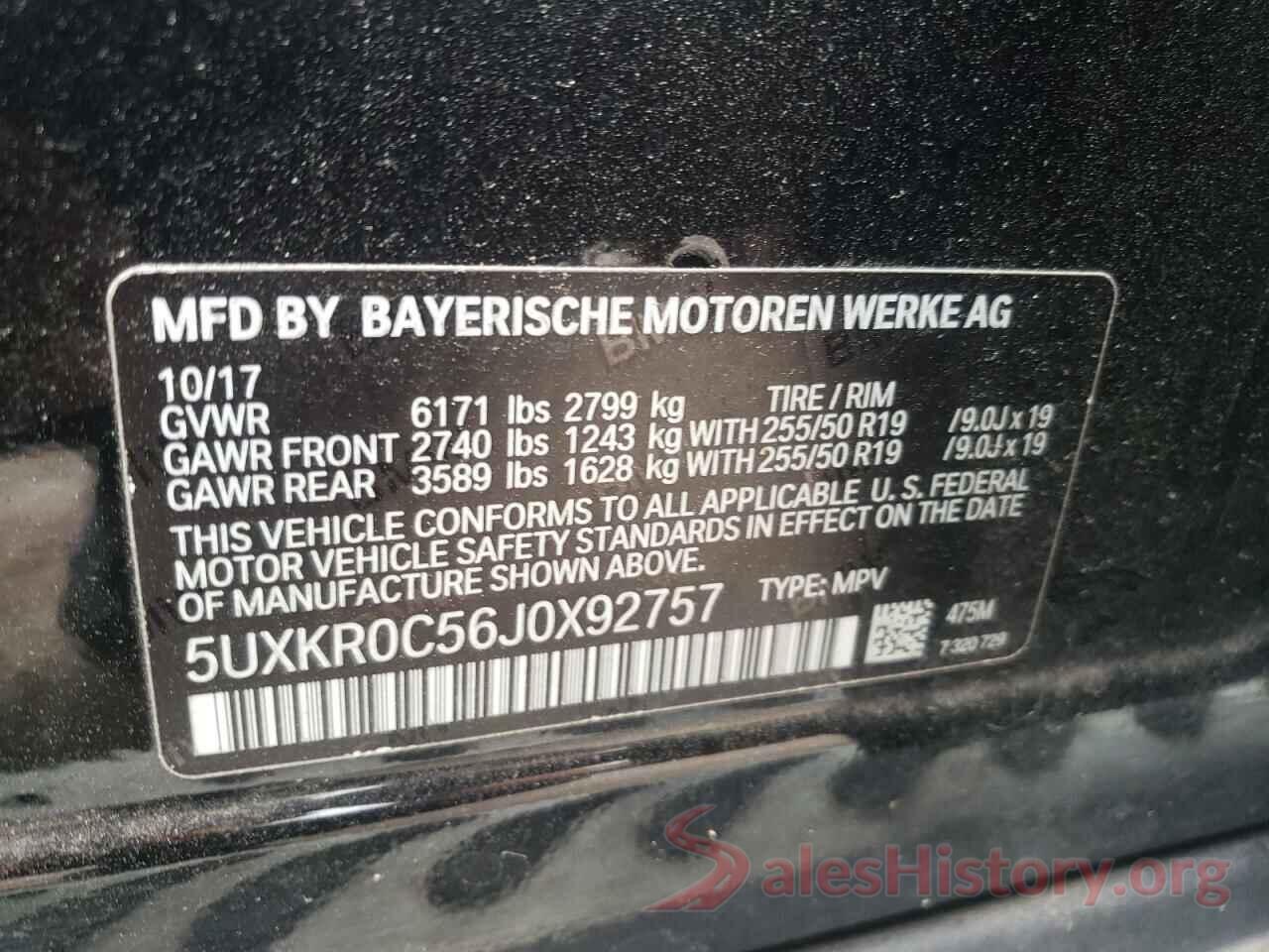 5UXKR0C56J0X92757 2018 BMW X5