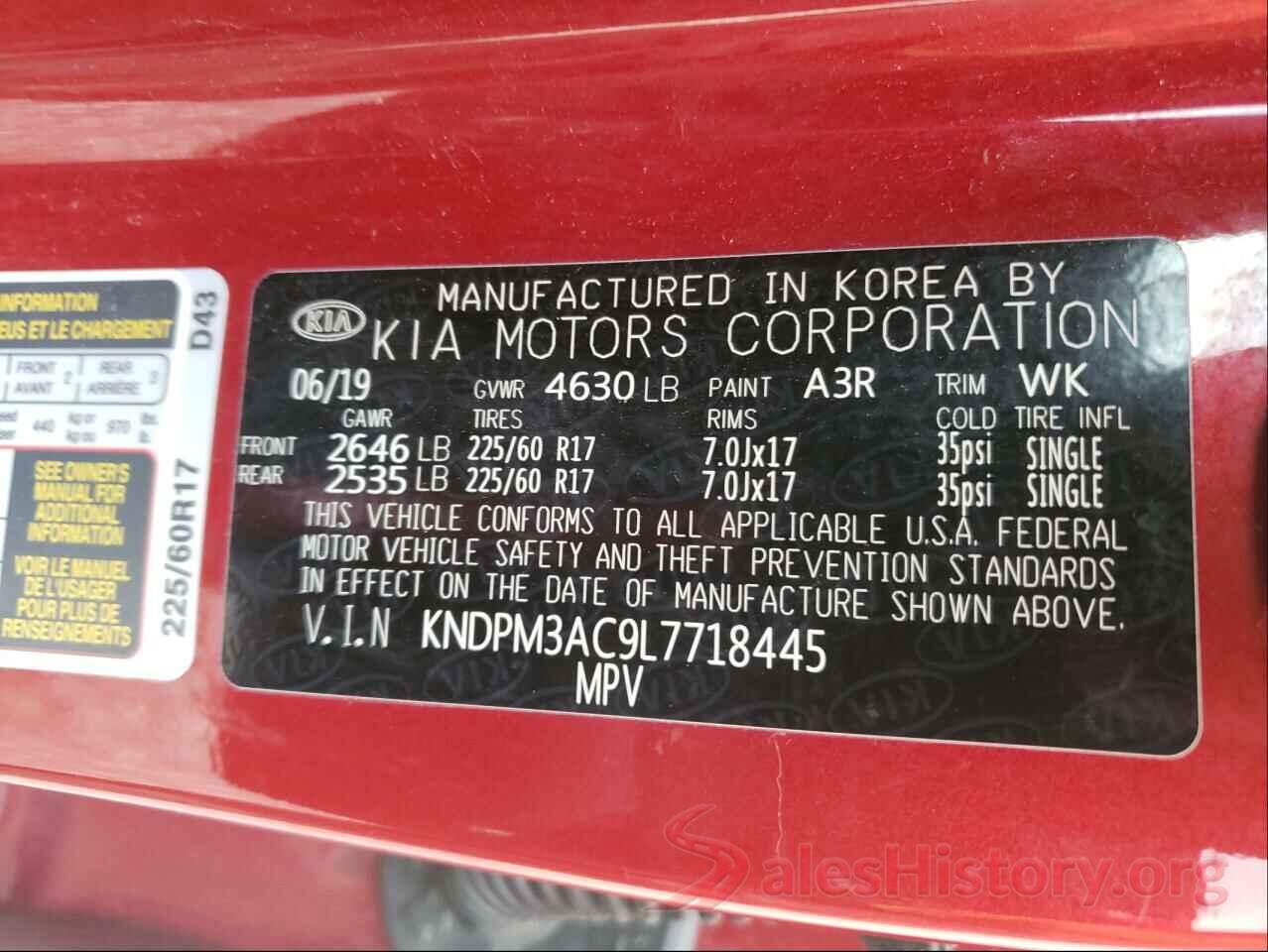 KNDPM3AC9L7718445 2020 KIA SPORTAGE