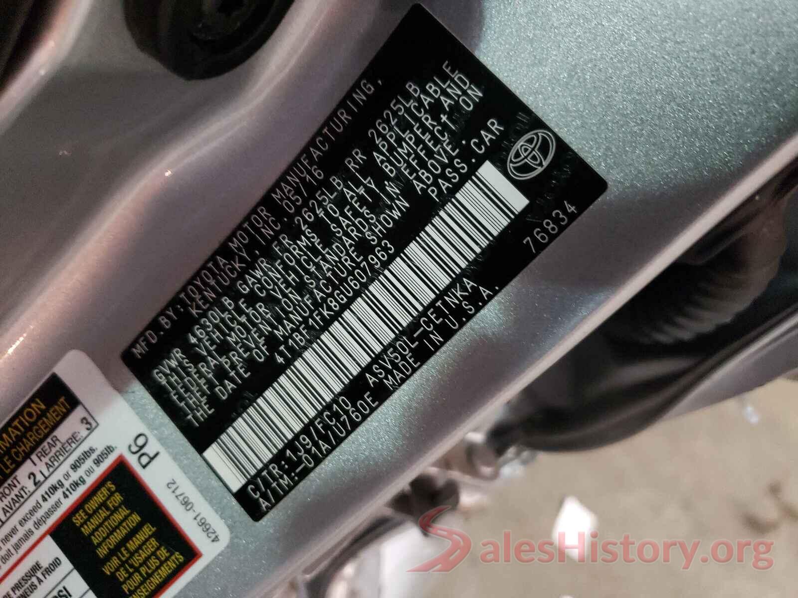 4T1BF1FK8GU607963 2016 TOYOTA CAMRY