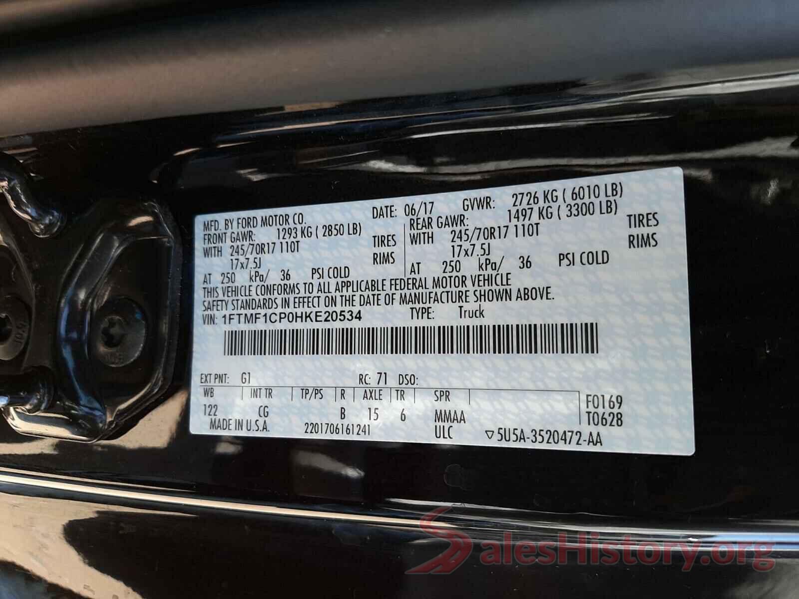 1FTMF1CP0HKE20534 2017 FORD F150