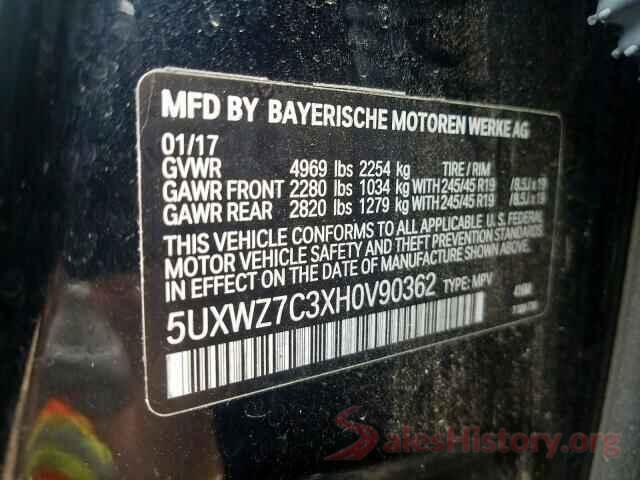 5UXWZ7C3XH0V90362 2017 BMW X3