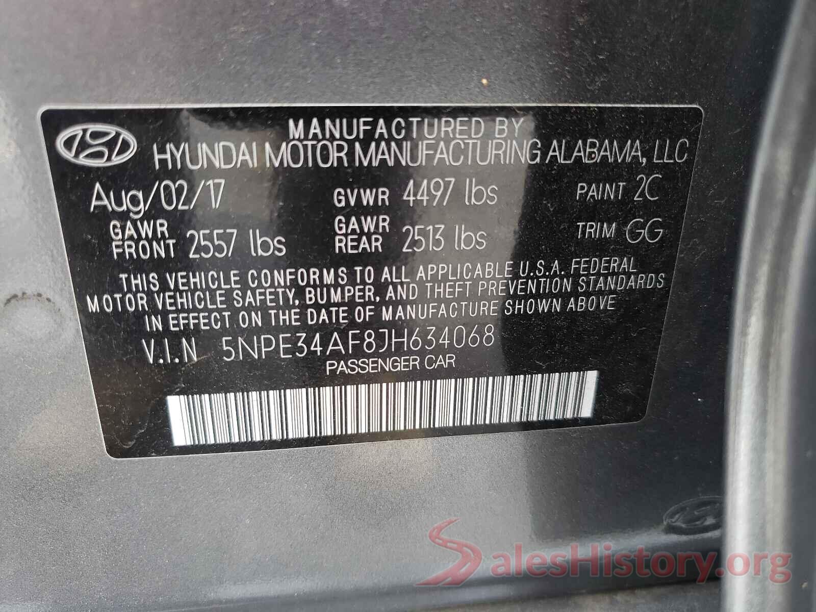 5NPE34AF8JH634068 2018 HYUNDAI SONATA