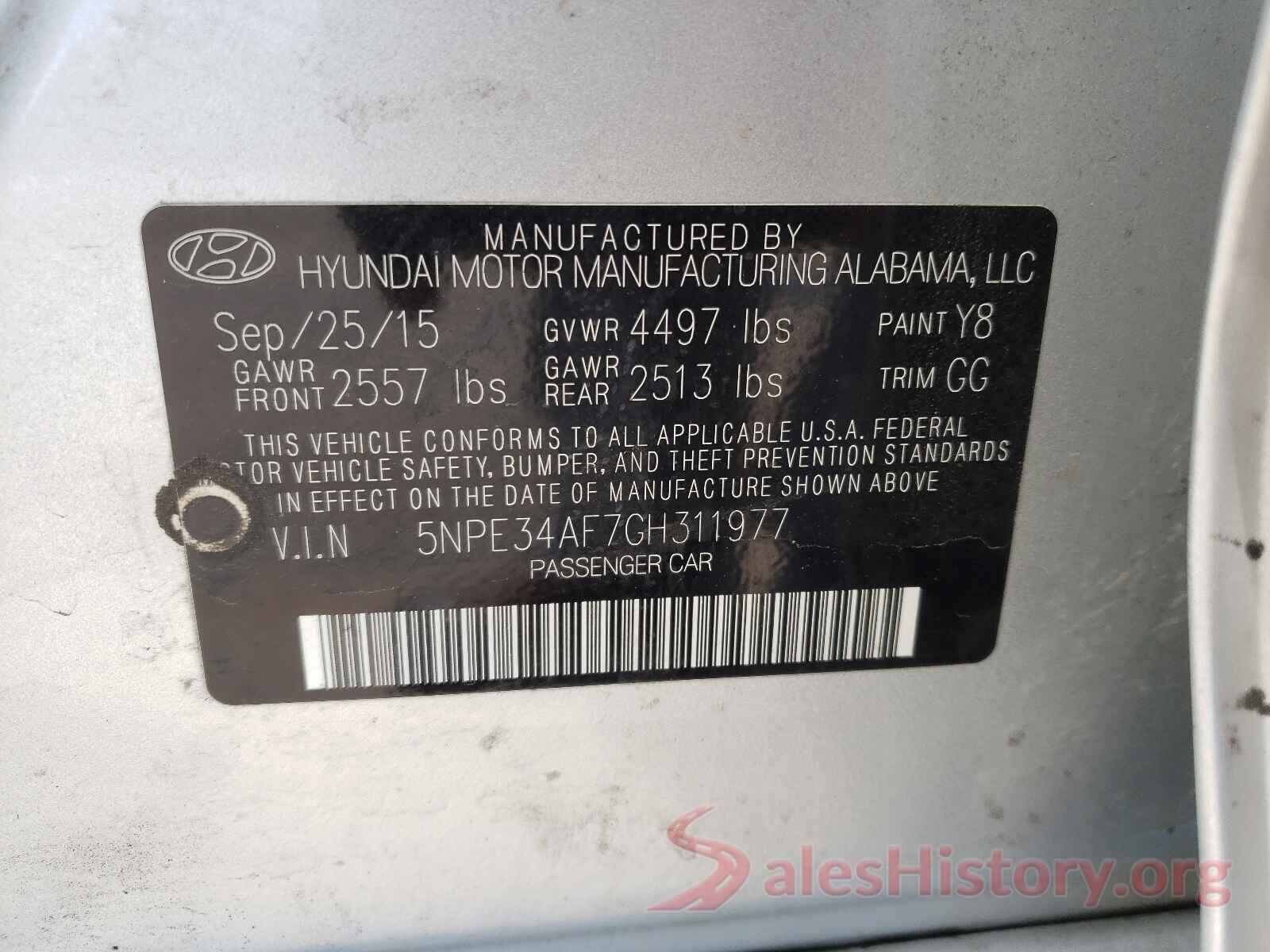 5NPE34AF7GH311977 2016 HYUNDAI SONATA