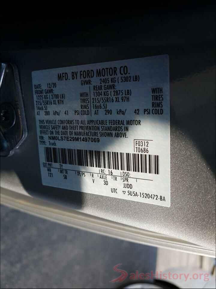 NM0LS7E29M1497069 2021 FORD TRANSIT CO