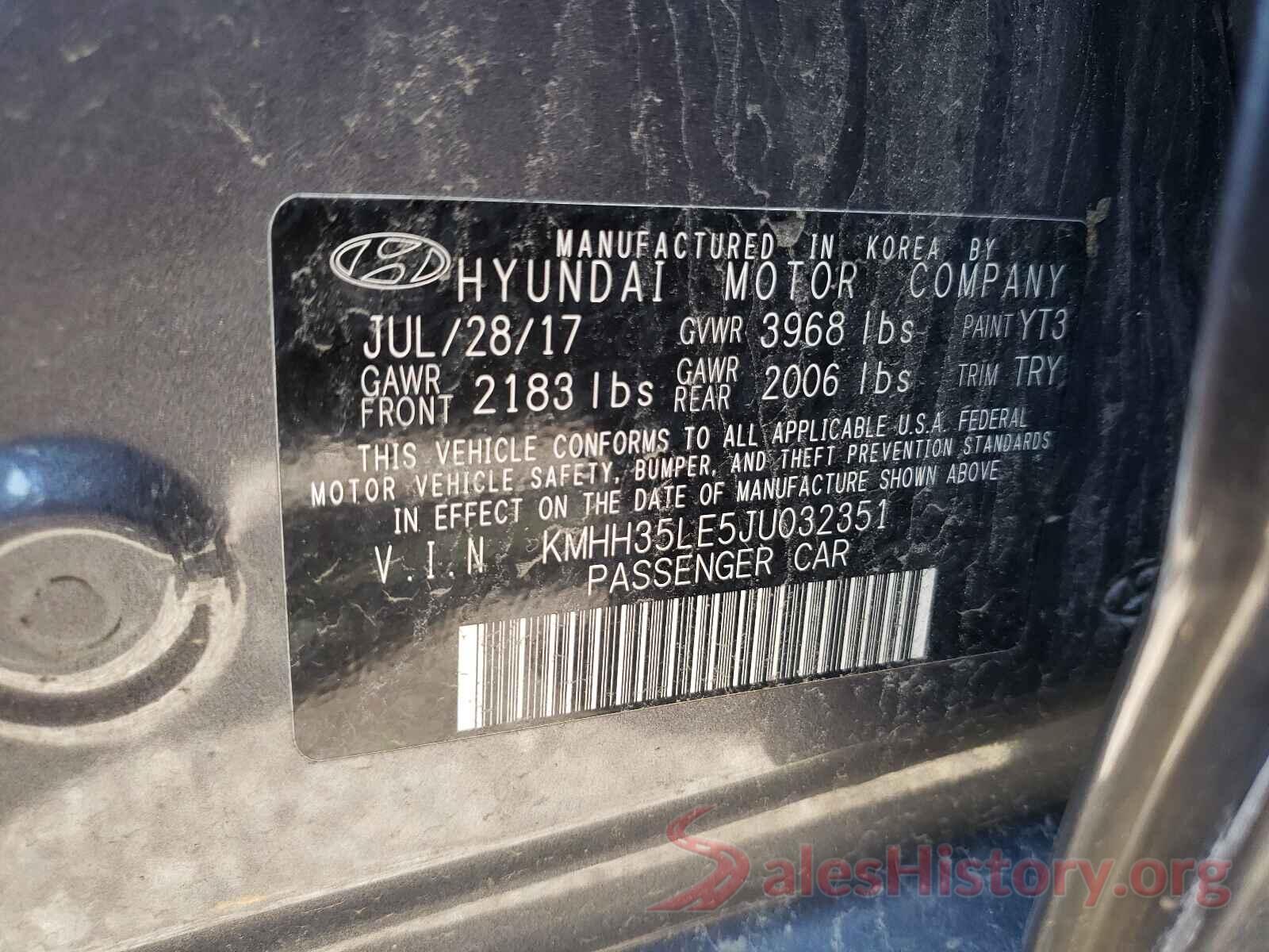 KMHH35LE5JU032351 2018 HYUNDAI ELANTRA