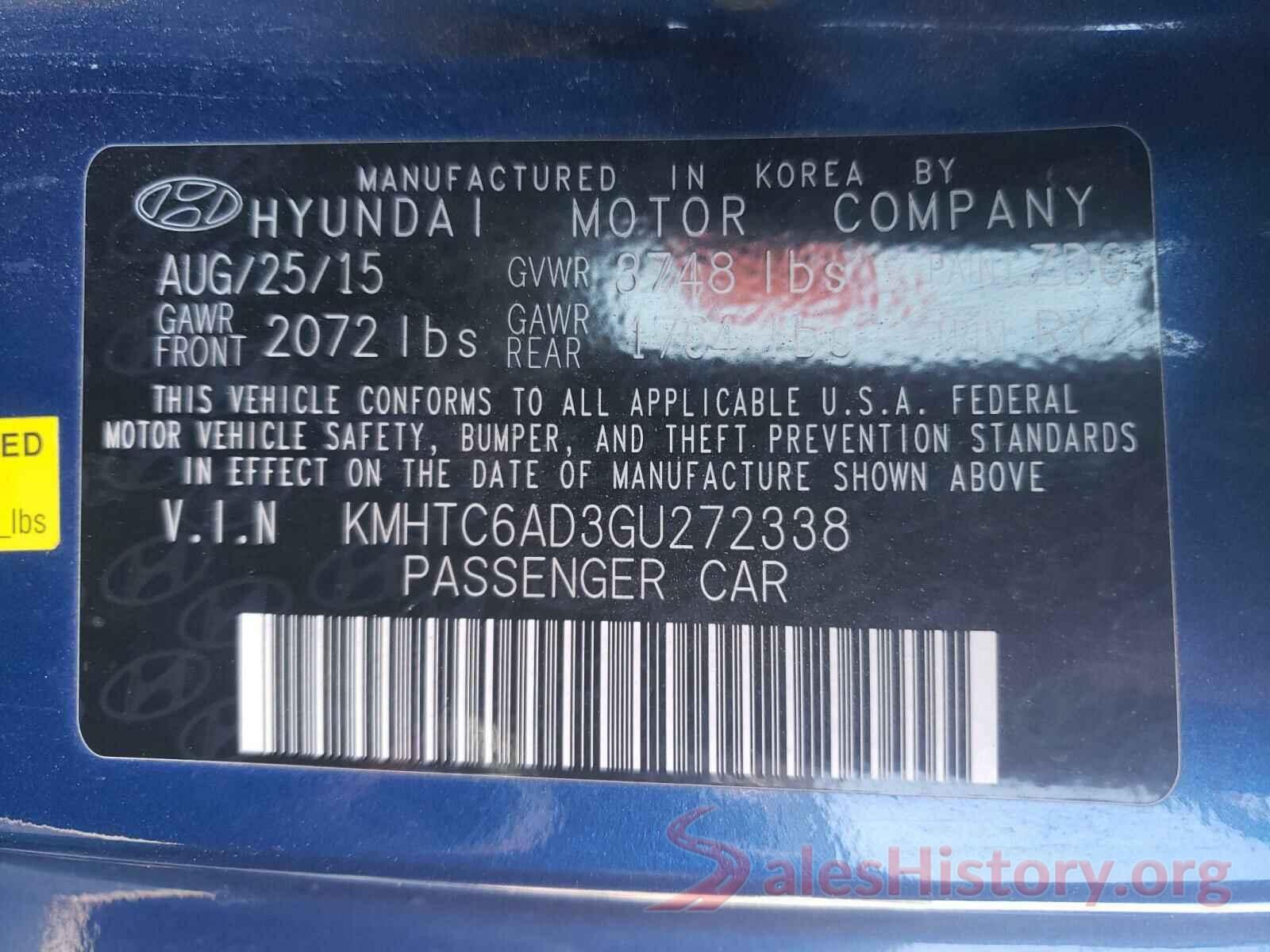 KMHTC6AD3GU272338 2016 HYUNDAI VELOSTER