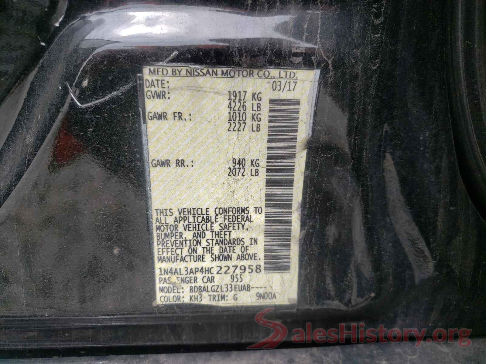 1N4AL3AP4HC227958 2017 NISSAN ALTIMA